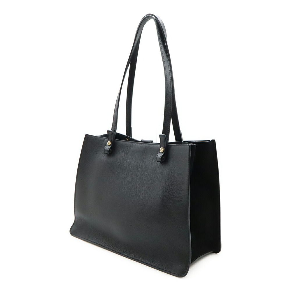 Chloe Bag gold Tote Shoulder suede black leather chain ring FAYE